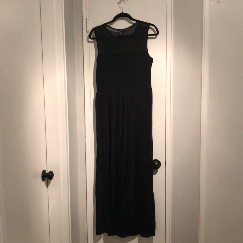 H&M Black Sheer Stretch Maxi Dress